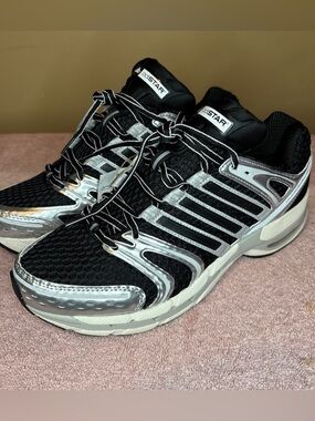 Adidas Adistar Control 5 Black Silver Metallic Running Shoes JQ4169 Mens 10